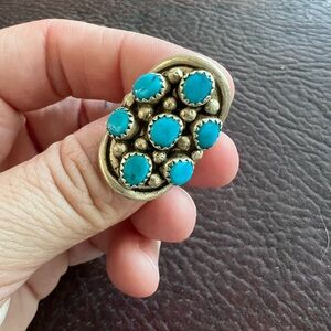 Turquoise and Silver Statement Ring